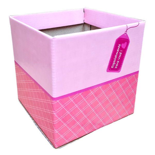 10 Unds Cachepot Quadrado Pote 15 - Etiq Especialmente Voce Rosa