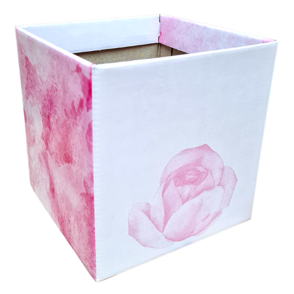 10 Unds Cachepot Quadrado Pote 15 - Mármore Rosa