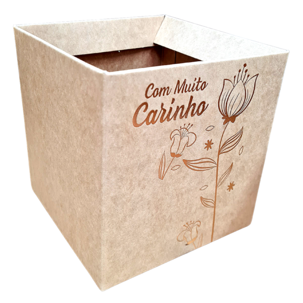 10 Unds Cachepot Quadrado Pote 15 - Kraft Delicada