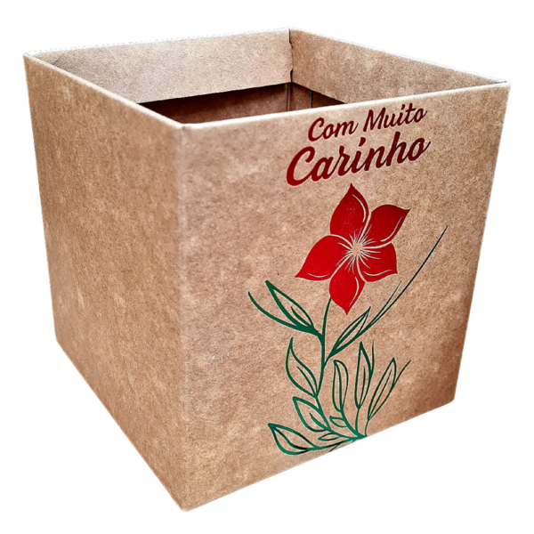 10 Unds Cachepot Quadrado Pote 15 - Kraft Muito Carinho Flor