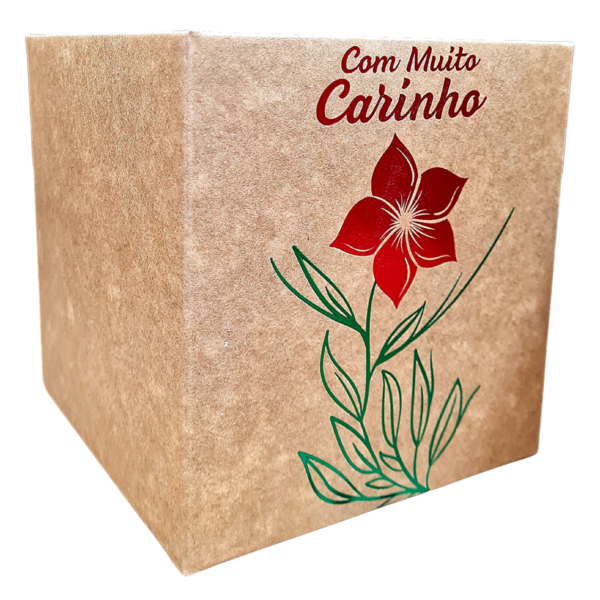 10 Unds Cachepot Quadrado Pote 15 - Kraft Muito Carinho Flor - Imagem 2