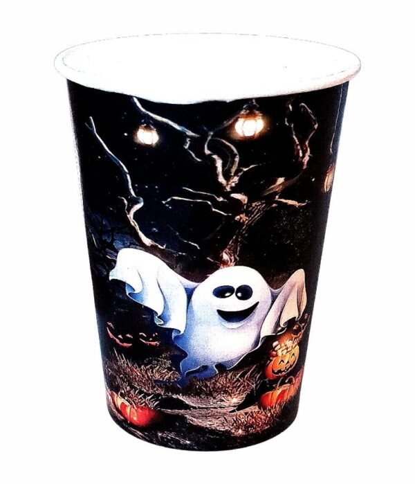 10 Copos Papel Descartável 240ml Festa - Halloween Fantasma