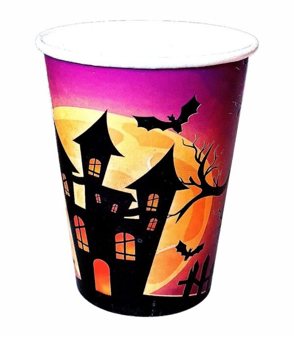 10 Copos Papel Descartável 240ml Festa - Halloween Castelo