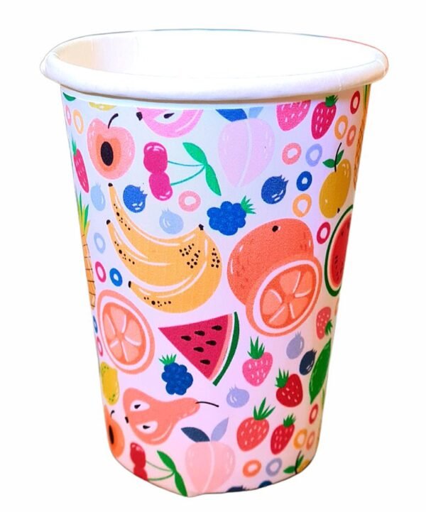 10 Copos Papel Descartável 240ml Café Festa Suco - Frutas