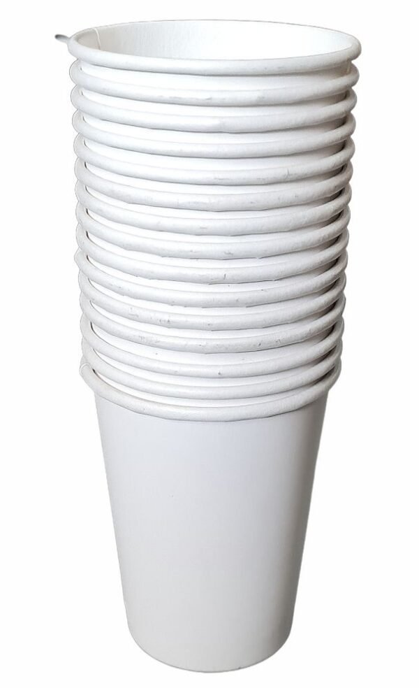 10 Copos Papel Descartável 240ml Café Festa Suco - Branco - Imagem 2