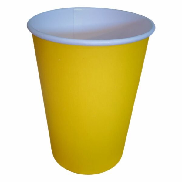 10 Copos Papel Descartável 240ml Café Festa Suco - Amarelo