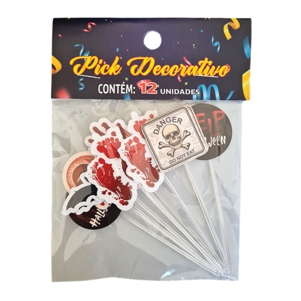 Pick para Docinho Pct 36 unds - Halloween Mão - Imagem 2