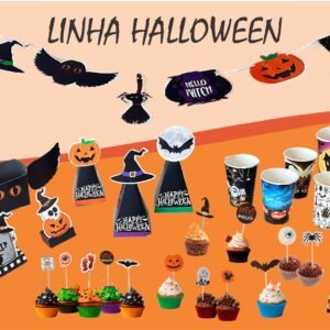 Kit Completo Faixa Copos Decoração - Festa Halloween