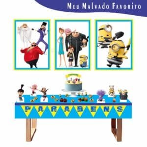 Kit Festa Fácil Montagem Decoração Prática - Meu Malvado Favorito - 64 peças