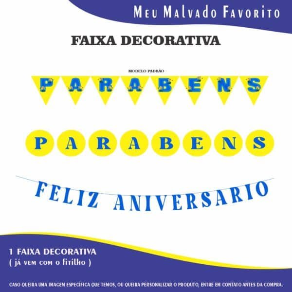 Kit Festa Fácil Montagem Decoração Prática - Meu Malvado Favorito - 64 peças - Imagem 7