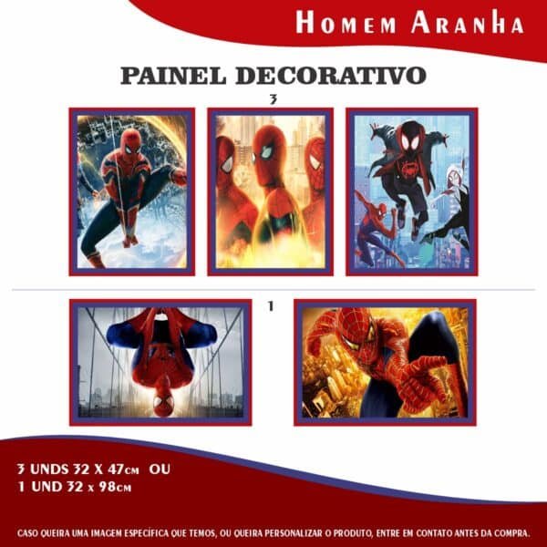 Kit Festa Fácil Montagem Decoração Prática - Homem Aranha - 64 peças - Imagem 2