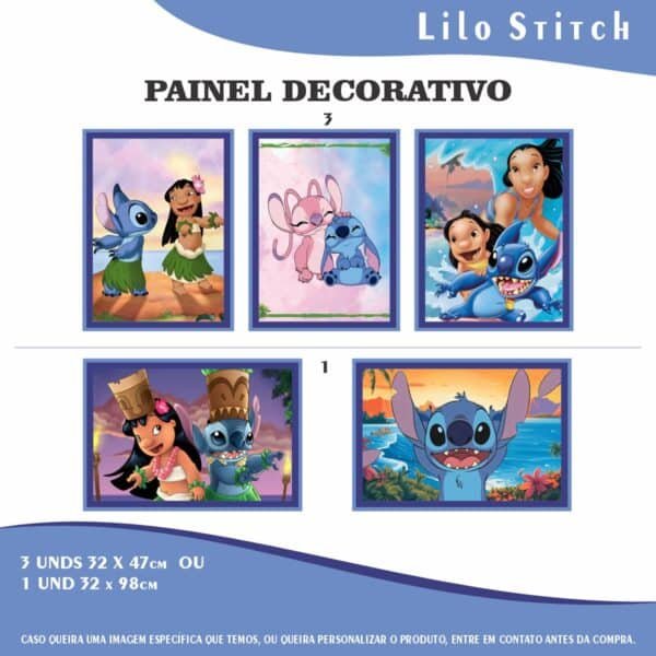 Kit Festa Fácil Montagem Decoração Prática - Lilo Stitch - 64 peças - Imagem 2