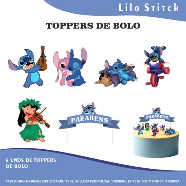 Kit Festa Fácil Montagem Decoração Prática - Lilo Stitch - 64 peças - Imagem 4