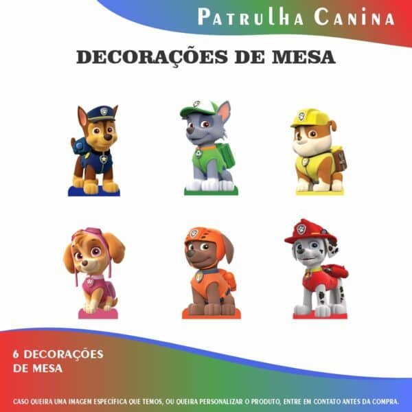 Kit Festa Fácil Montagem Decoração Prática - Patrulha Canina - 64 peças - Imagem 8