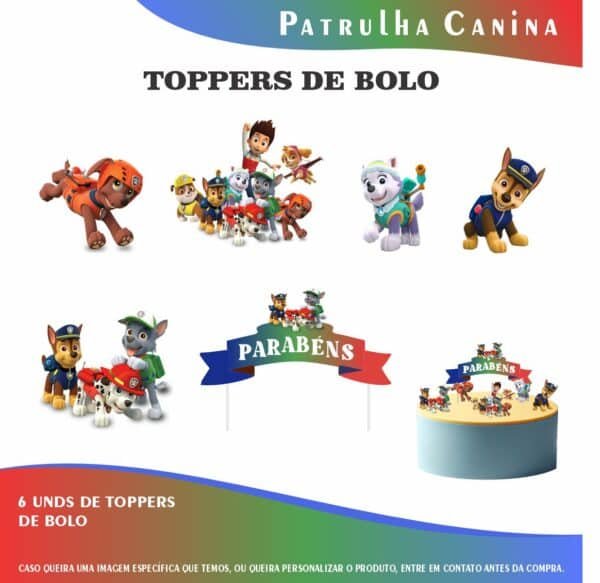Kit Festa Fácil Montagem Decoração Prática - Patrulha Canina - 64 peças - Imagem 3