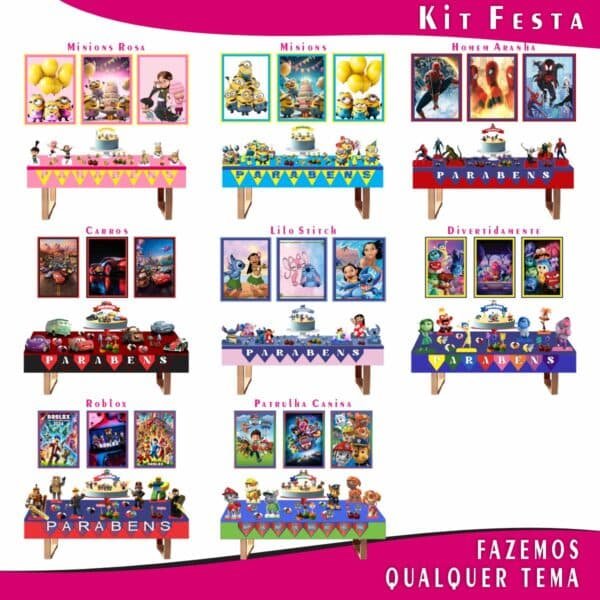 Kit 1 Festa Fácil Montagem Decoração Prática - PERSONALIZADO - 64 peças - Imagem 2