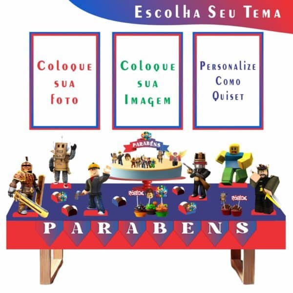 Kit 1 Festa Fácil Montagem Decoração Prática - PERSONALIZADO - 64 peças